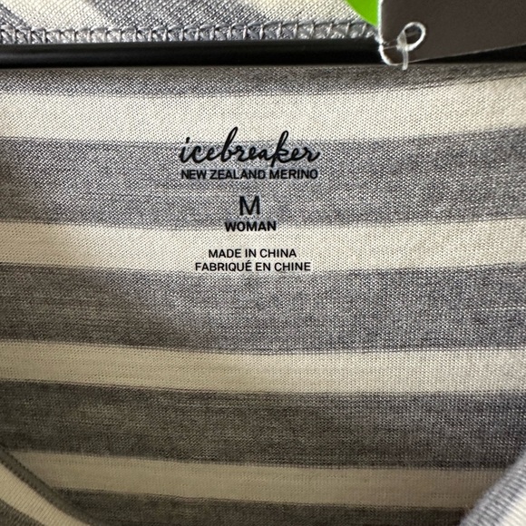 Icebreaker Pizzario Women's Gray White Stripe Short Summer Dress Tie Waist M - Picture 5 of 15